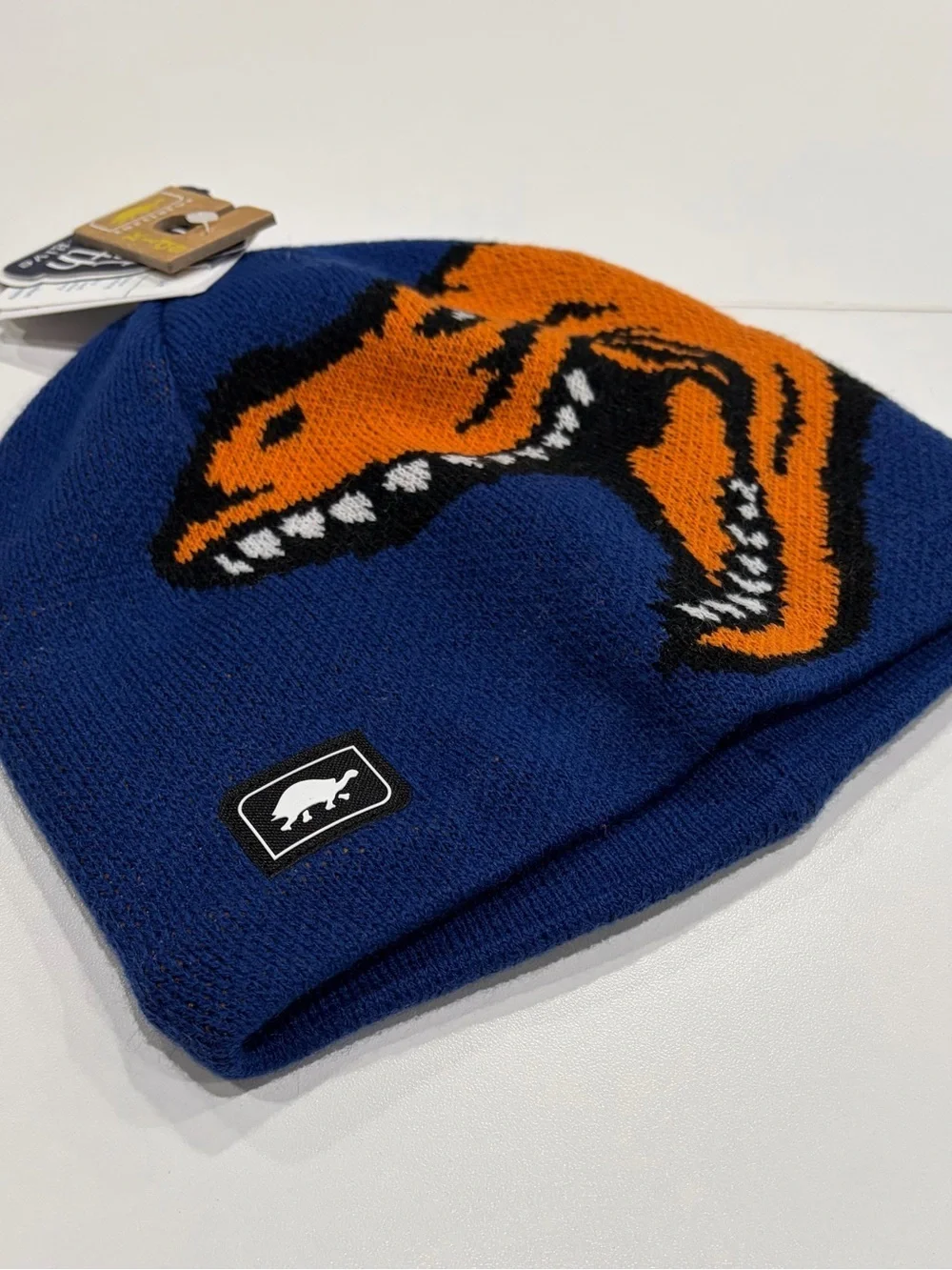 Turtle FurRawzy Beanie Kids Navy Orange Dinosaur NWT Hat Cozy Boys Insulated